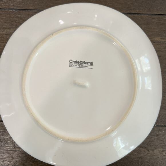 Set of 5 Crate & Barrel Salad/Dessert Plates Marin White 8.5” Made In Portugal - Picture 5 of 5